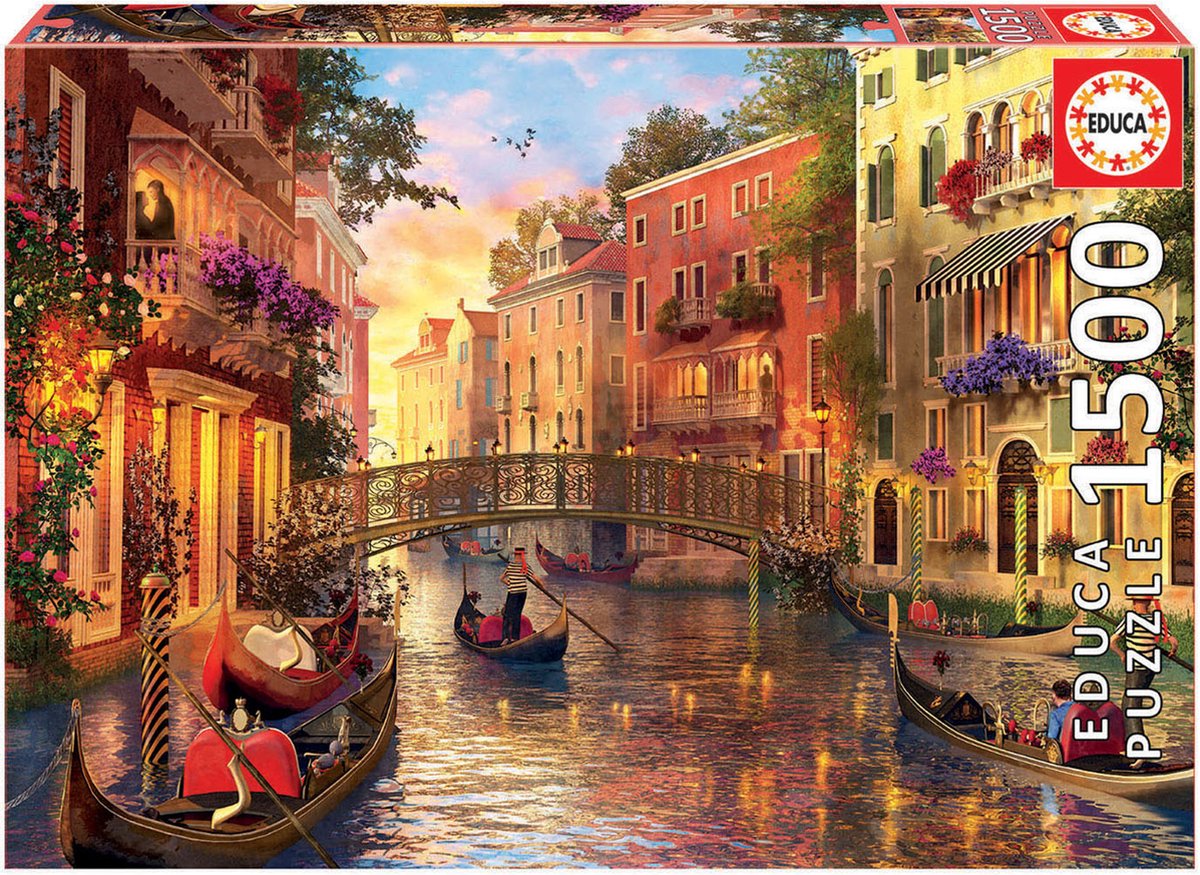 Uddannelse puslespil. solnedgang i venedig 1500 teile