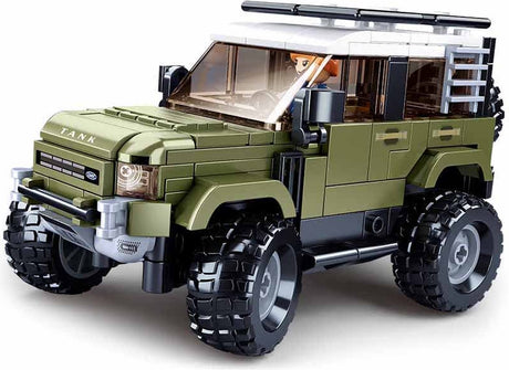 Sluban modelbricks engelsk suv auto jeep bouwspeelgoed kinderen fra 8 år - constructiespeelgoed modelbouw - bouwdoos met 317 bouwstenen - m38-b1015