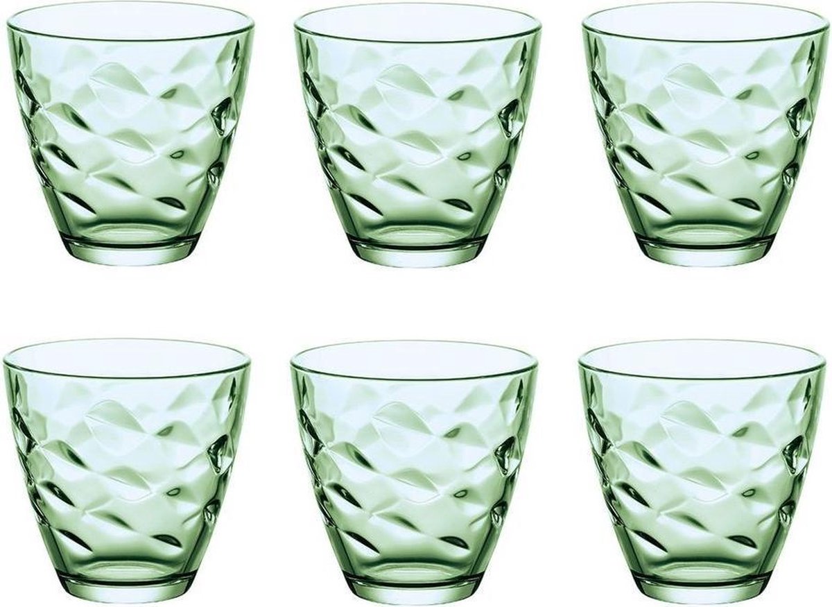 Bormioli rocco flora verde glas 260 ml - grøn - sæt-6