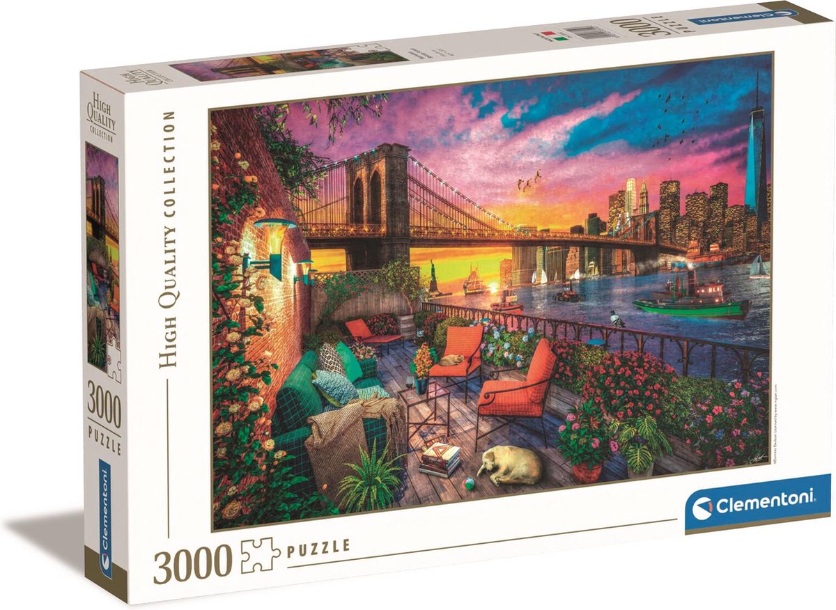 Clementoni puslespil manhattan balkon solnedgang, 3000 stk.