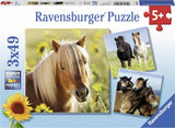 Ravensburger puslespil søde ponyer - 3x49 brikker - børnepuslespil