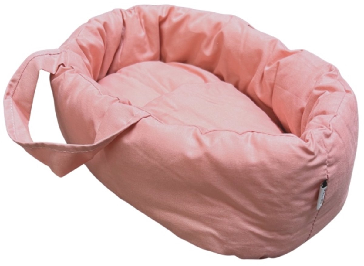 Hollie poppendraagmand mini peach - poppen accessoires draagmand.