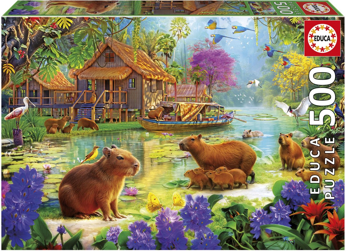 Educa - puslespil - capybara landsby - 500 brikker - puslespil