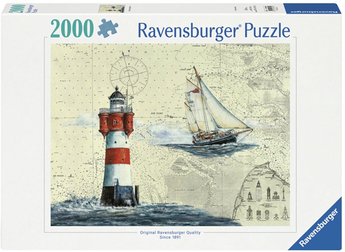 Ravensburger puslespil romantisk fyrtårn - puslespil - 2000 brikker