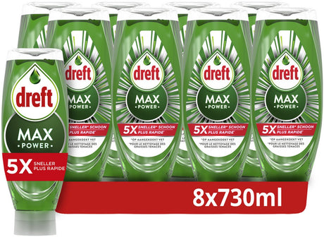 Dreft maxpower flydende opvaskemiddel - 8 x 730 ml