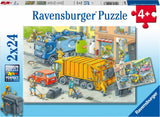 Ravensburger skralde- og trækvognspuslespil - 2 x 24 brikker
