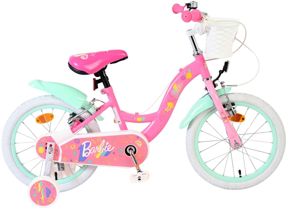 Volare barbie børnecykel - piger - 16 tommer - pink - to håndbremser