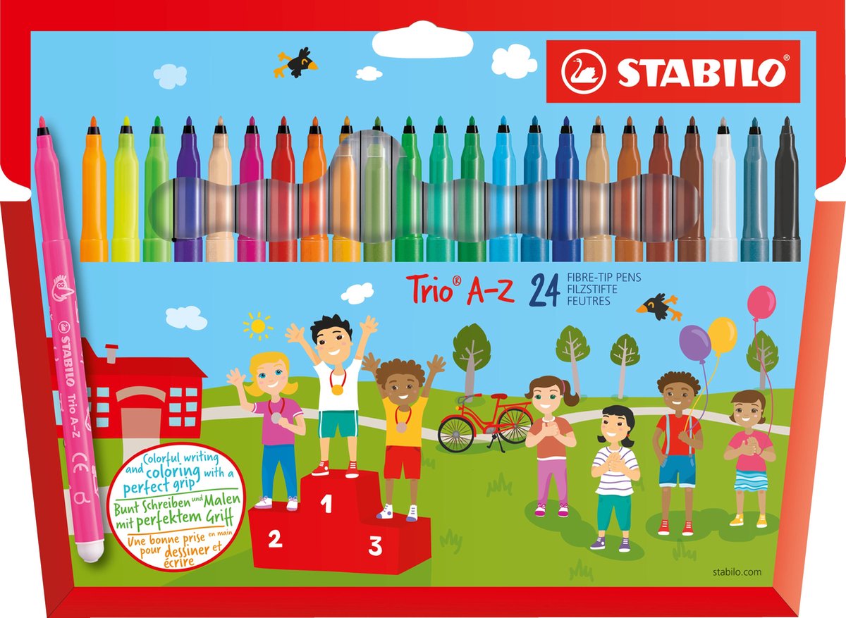 Stabilo trio a-z - tusch - sæt med 24 stk