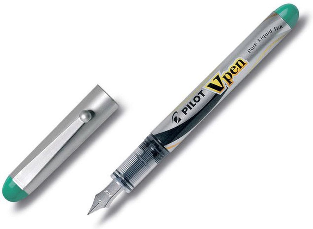 Pilot fyldepen v-pen sølvgrøn 12 stk