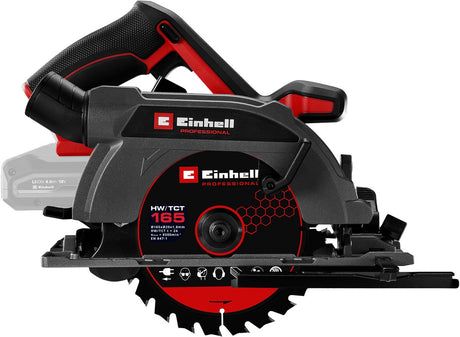 Einhell professionel akku håndrundsav tp-cs 18 165 li bl - solo (rød sort, power x-change, batteri og oplader medfølger ikke)