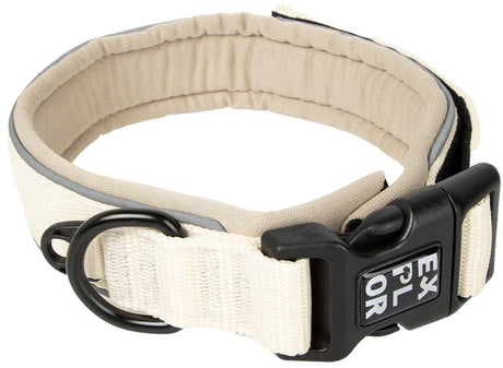 Udforsk duvoplus ultimative fit halsbånd behagelig mode til hunde s-34-38cm antik hvid
