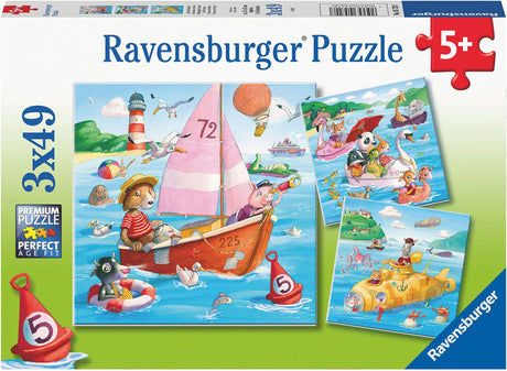 Ravensburger puslespil vandkøretøjer - puslespil - 3x49 brikker