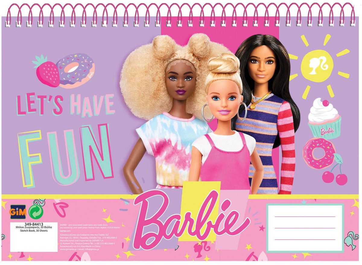 Mattel tegneblok barbie, 30 ark