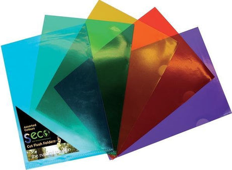 Seco l-mappe - a4 - assorteret - pp 100 mikron - 25 stk - miljøvenlig
