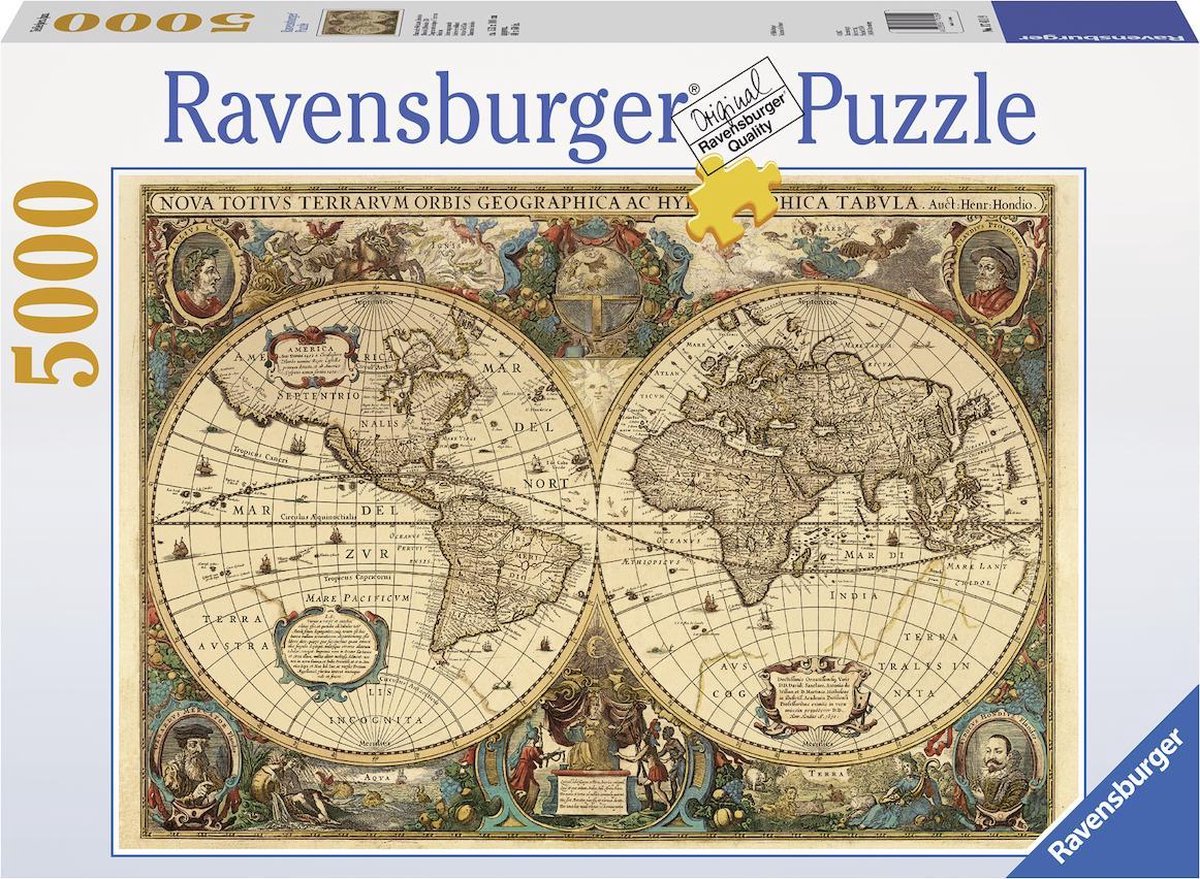 Ravensburger puslespil antikt verdenskort - puslespil - 5000 brikker