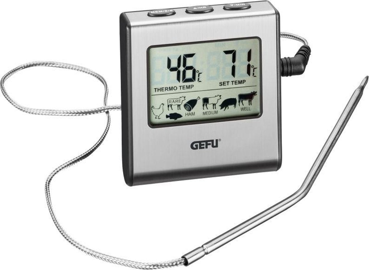 Gefu tempere digitalt køkkentermometer - kødtermometer og grilltermometer - op til 250°c