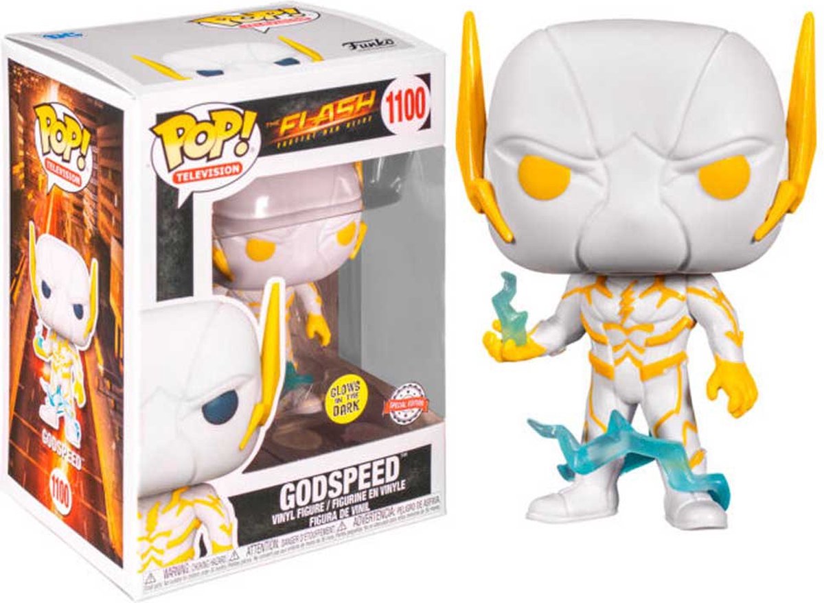 Funko pop - dc comics the flash #1100 godspeed - glød i mørket eksklusiv specialudgave