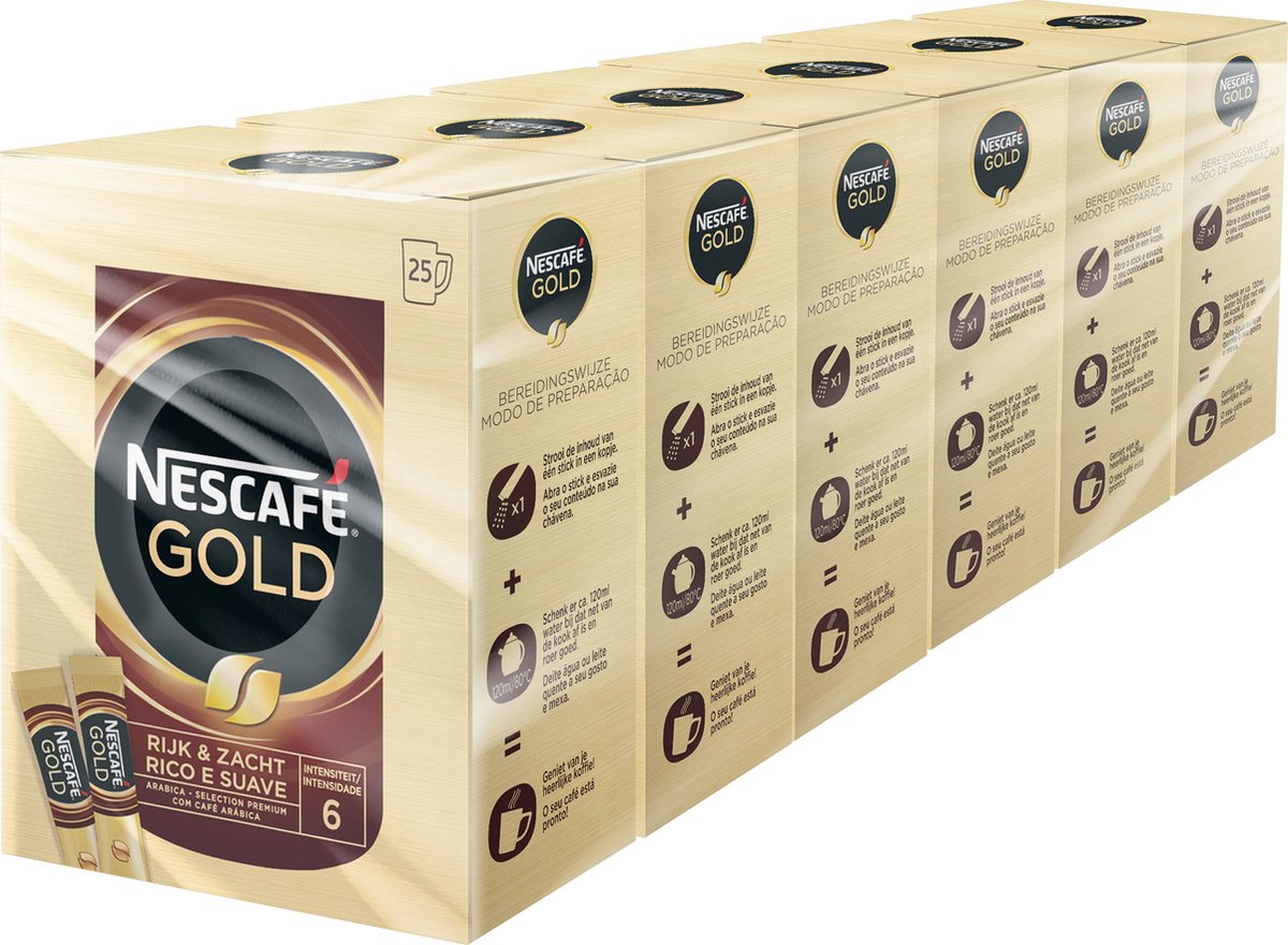 Nescafé guld instant kaffe - 6 æsker x 25 poser