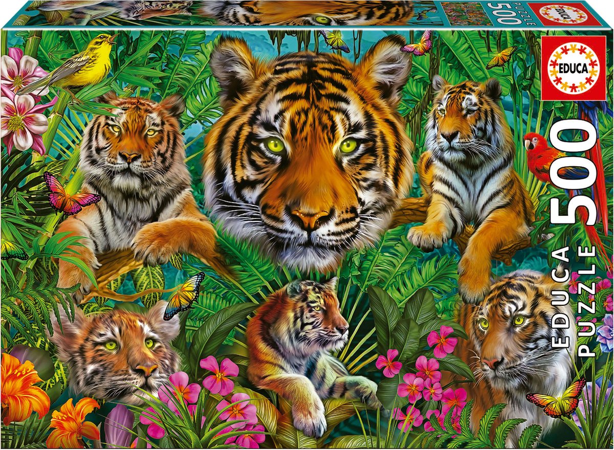 Educa - puslespil - 500 brikker - tigerjungle