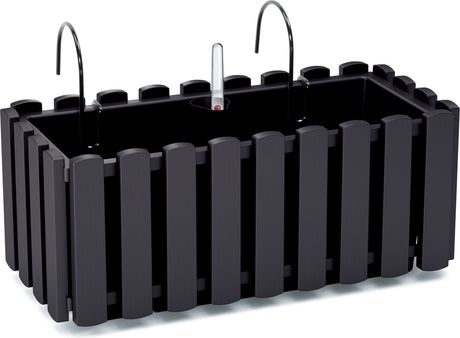 Prosperplast plante blomsterkasse i hegnslook - plastik - 38 x 18 x 16 cm - antracit - hængende - til indendørs og udendørs