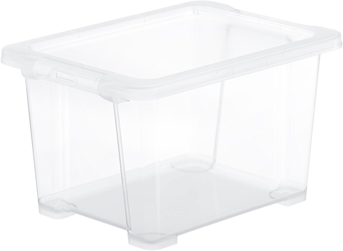 Rotho core basis opbevaringsboks - sæt med 4 - stabelbar - 15 ltr