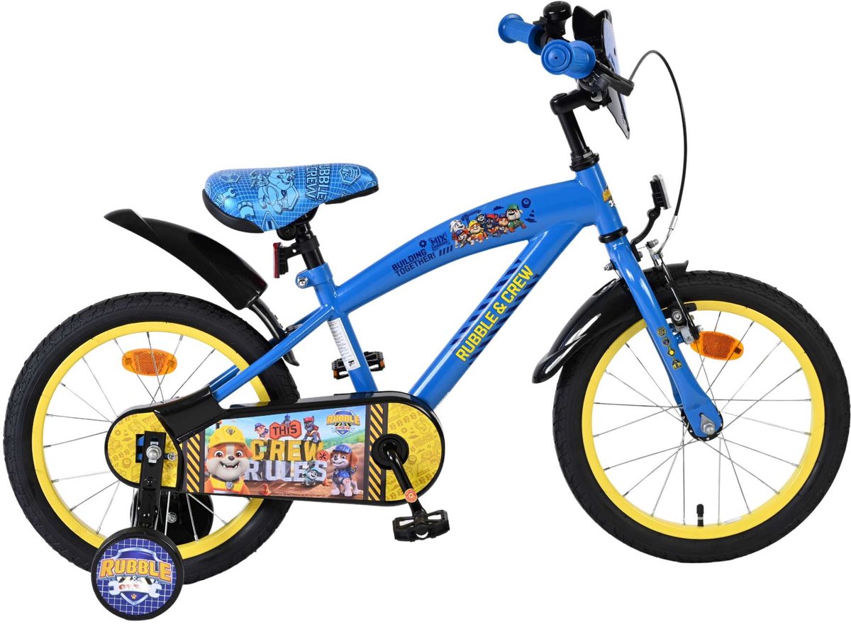 Volare paw patrulje - rubble crew børnecykel - drenge - 16 tommer - blå