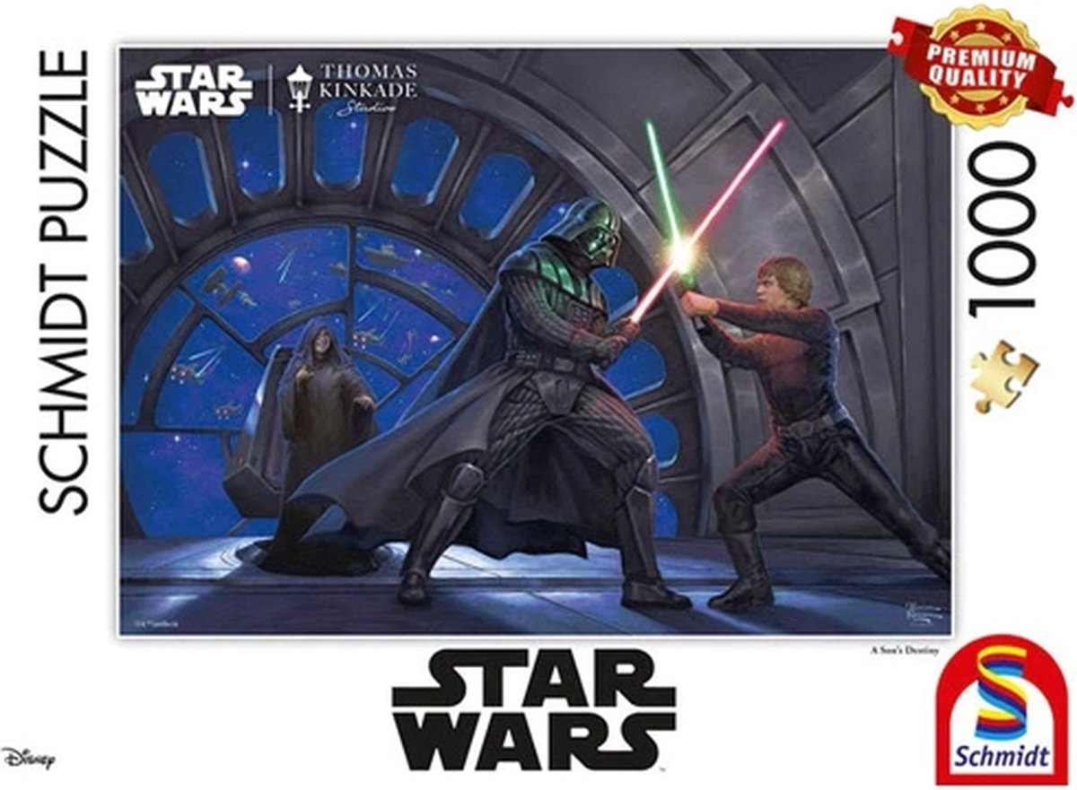 Star wars the mandalorian - thomas kinkade studios - en søns skæbne puslespil flerfarvet