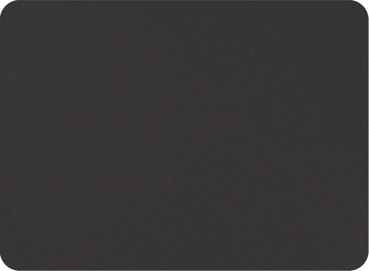 Mesapiu dækkeservietter læderlook - sort - rektangel - sæt med 6 stk
