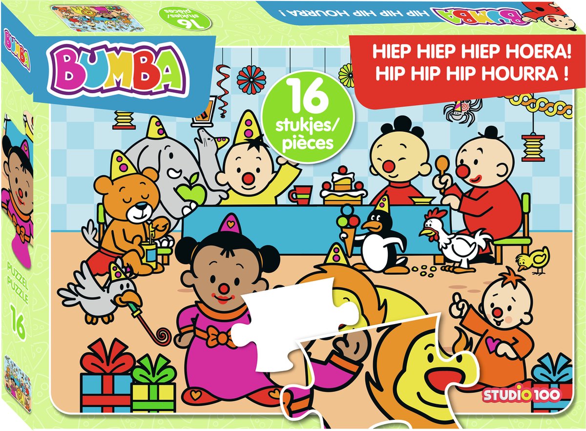 Bumba puslespil hip hip hip hurra, 16 stk.