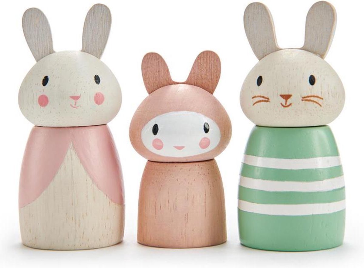 Mørt bladlegetøj legefigurer bunny tales junior træ 3-delt
