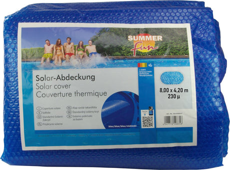 Sommersjov sommer - sjov - sommer pooloverdækning - solcelle - oval - 800x420 - cm - pe - blå