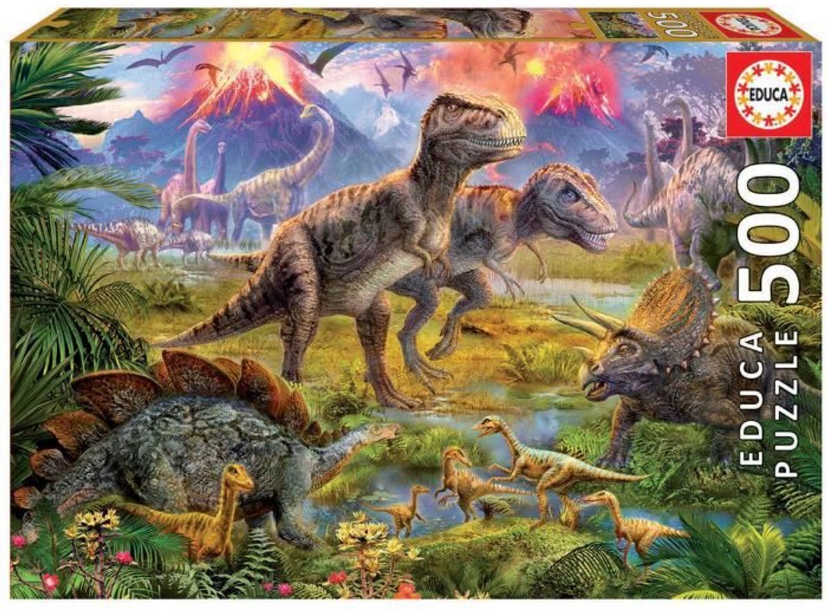 Educa - dinosaurindsamling - puslespil 500 brikker - Sinterklaas-gaver