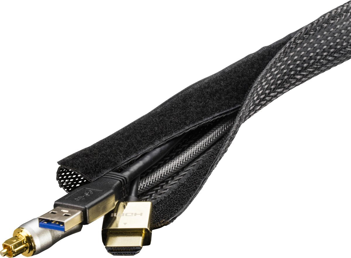 Deltaco ldr16 - kabelsok i nylon med velcro - 3 meter