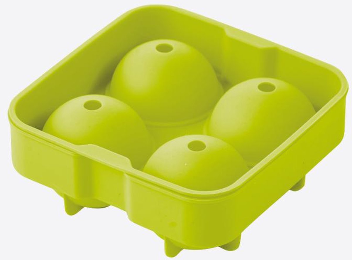 Point-virgule -silikone iskugleform til 4 iskugler - grøn - ø 4,5cm