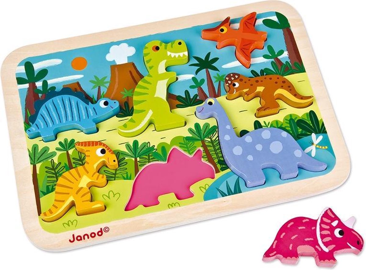 Janod - chunky puslespil - dinosaur
