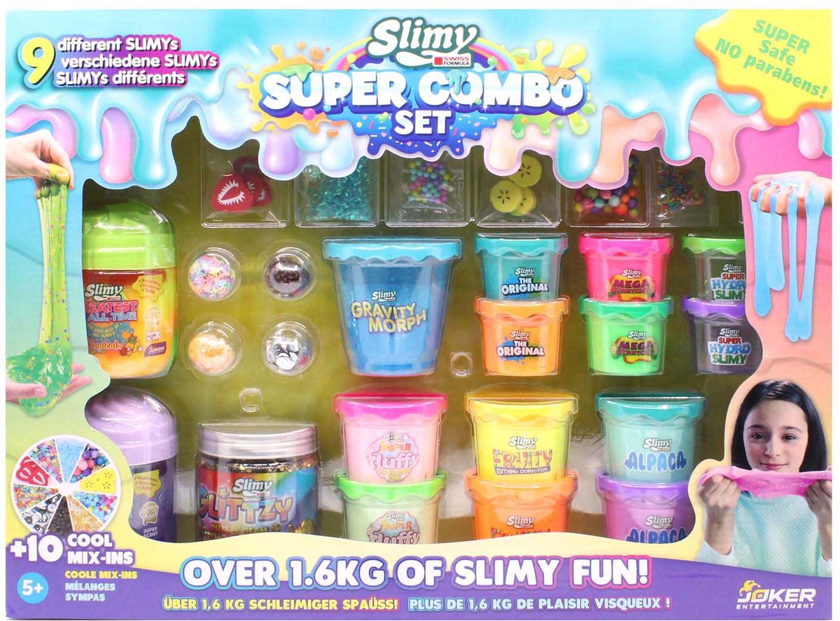 Joker slime super combo sæt - 1,6 kg farverig sjov.
