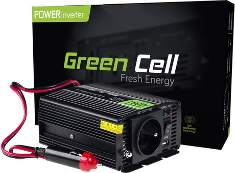 Grøn celle spænding bil inverter 12v til 230v, 150w 300w modificeret sinusbølge.