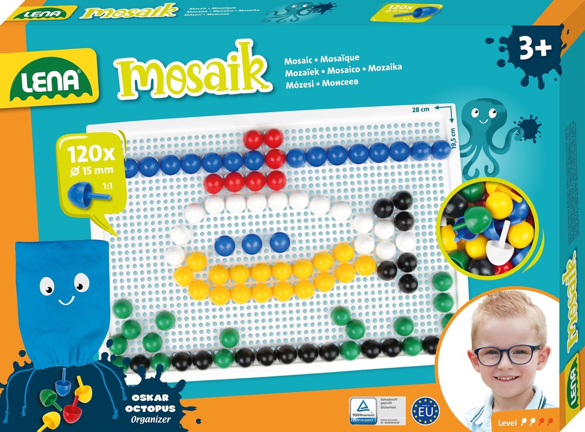 Lena mosaiksæt farve 120stk 15mm