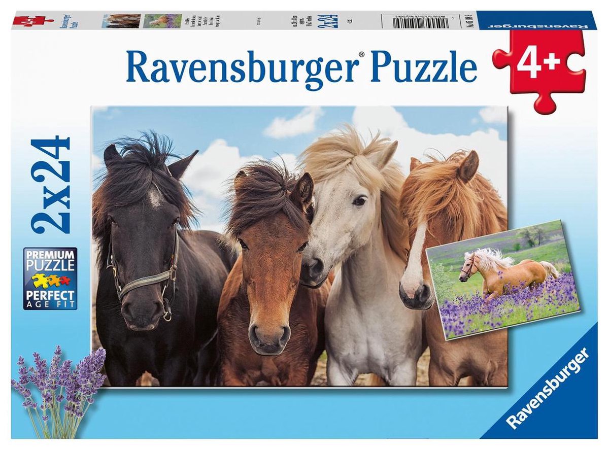 Ravensburger puslespil hest kærlighed - 2 x 24 brikker - børnepuslespil