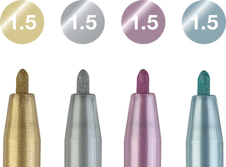 Faber-castell tegnepen - pitt artist pen - metallic - 4-delt etui - fc-167304