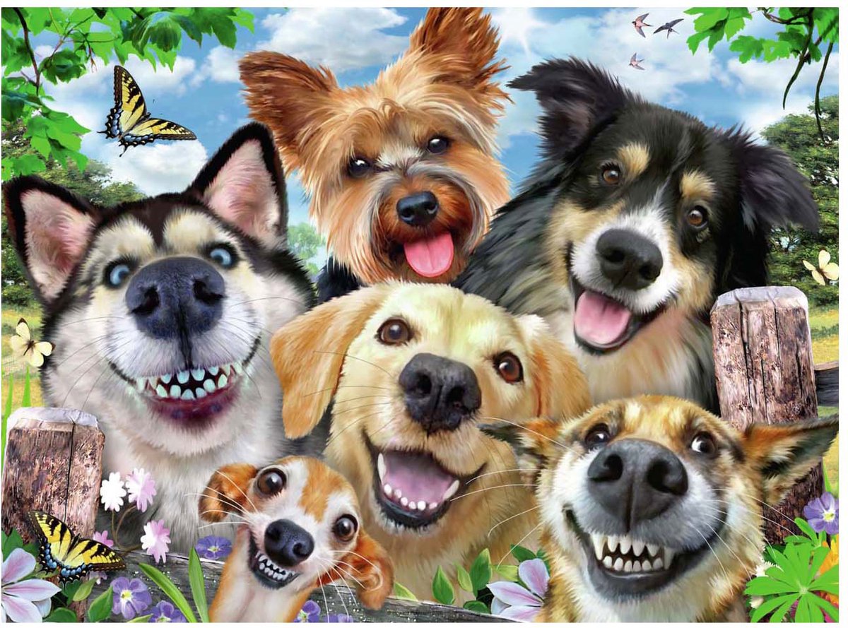 Ravensburger puslespil glade hunde - puslespil - 500 brikker