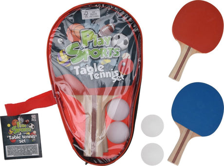 Bordtennissæt med 2 bat og 2 bolde
