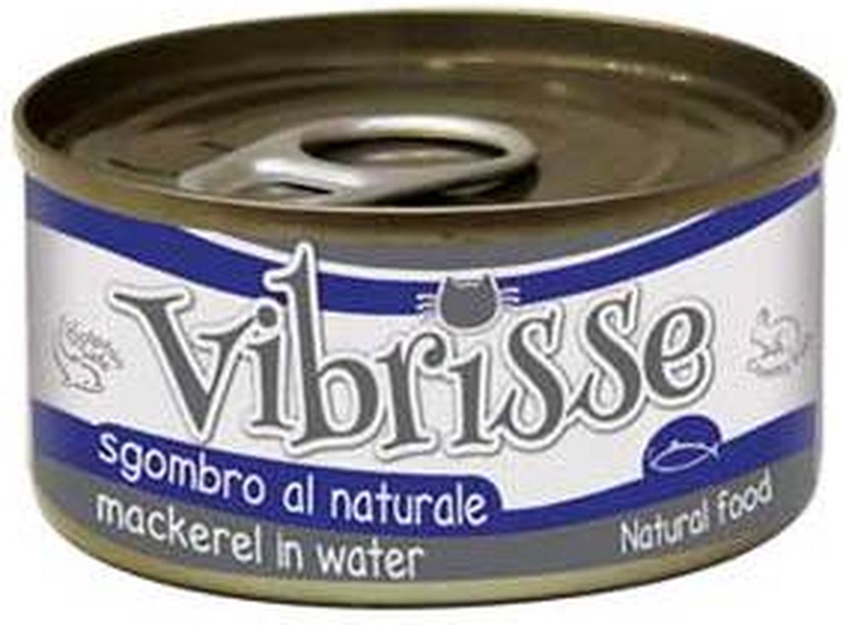 Vibrisse kattemakrel - vådfoder rig på fugt - 24x70 gr, uden kunstige tilsætningsstoffer