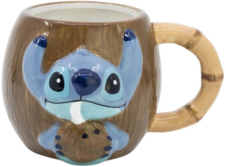 Stor stitch 3D krus i kokos gaveæske 420ml blå