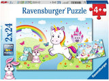 Ravensburger puslespil eventyr enhjørning - 2x24 brikker - børnepuslespil