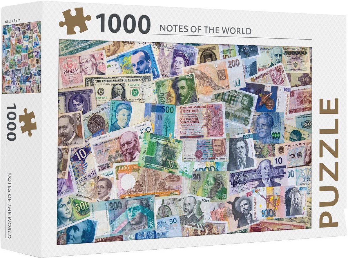 Rebo legpuzzel - 1000 st - notes of the world - premium quality