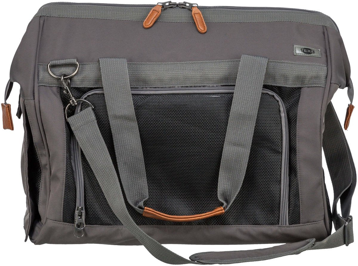 Trixie - hundetaske finlay - sort grå - 43x26x32 cm