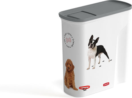 Curver voedselcontainer hond - 6l- 2,5kg - 28x12x28cm wit grijs