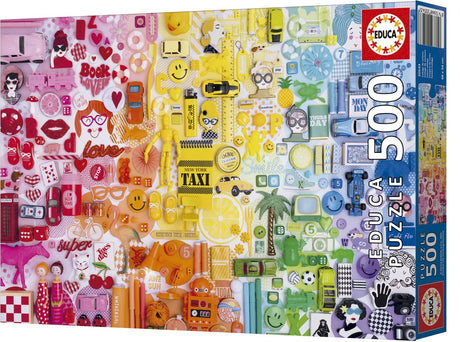 Educa - puslespil - collage farver - 500 stykker pap - puslespil