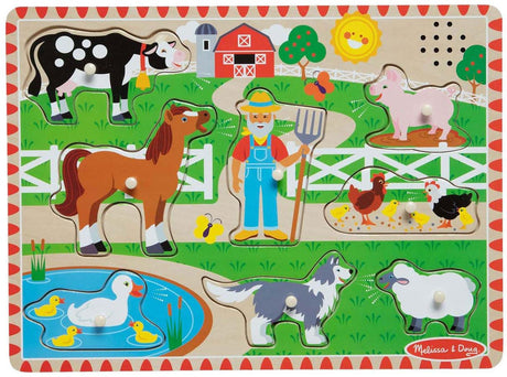 Melissa Doug – lydpuslespil i træ – gammel McDonald's-gård